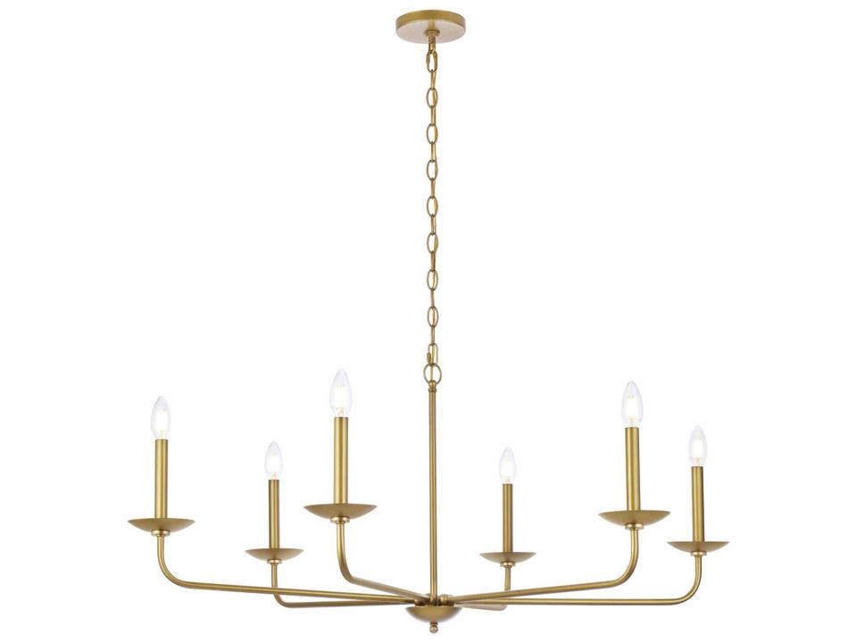 Cohen 6-Light 42-Inch Chandelier in Brass