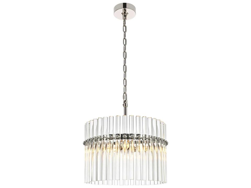 3-Light Paulina Drum Chandelier in Polished Nickel