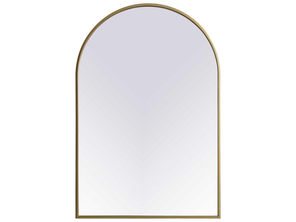 Ayra Arch Metal Frame Wall Mirror in Brass