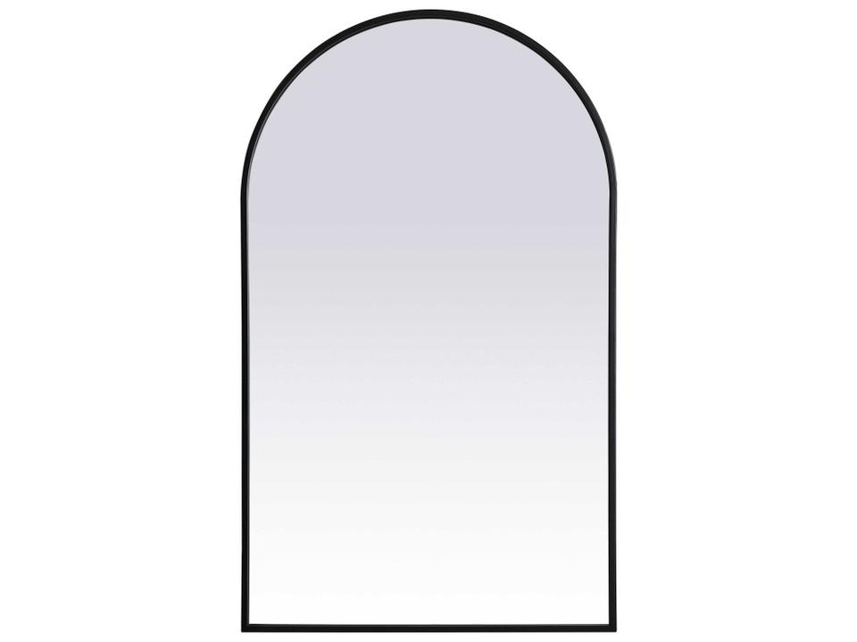 Ayra 24 x 40 Inch Metal Frame Arch Wall Mirror in Black