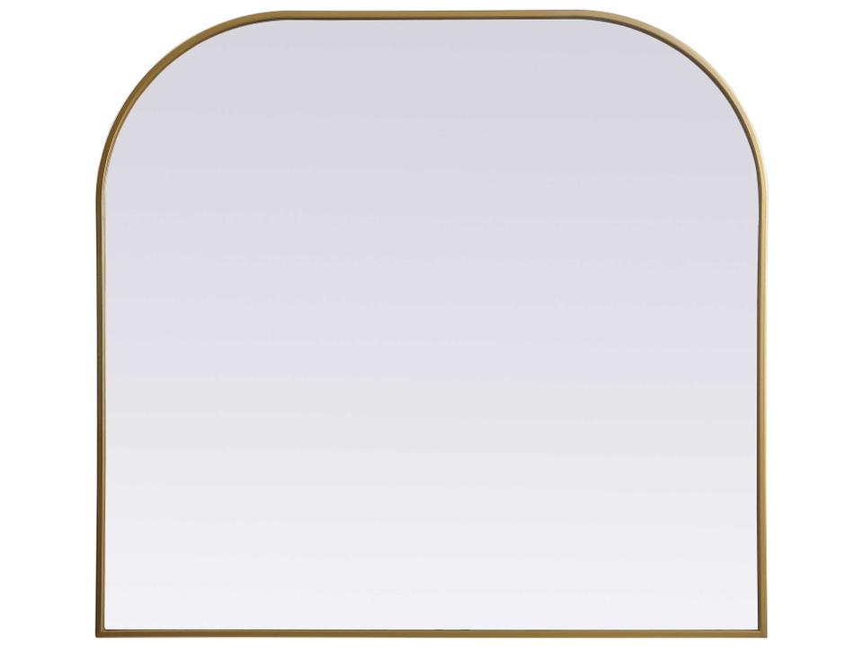 Blaire Modern Arched Wall Mirror in Brass 40 x 38 Inch