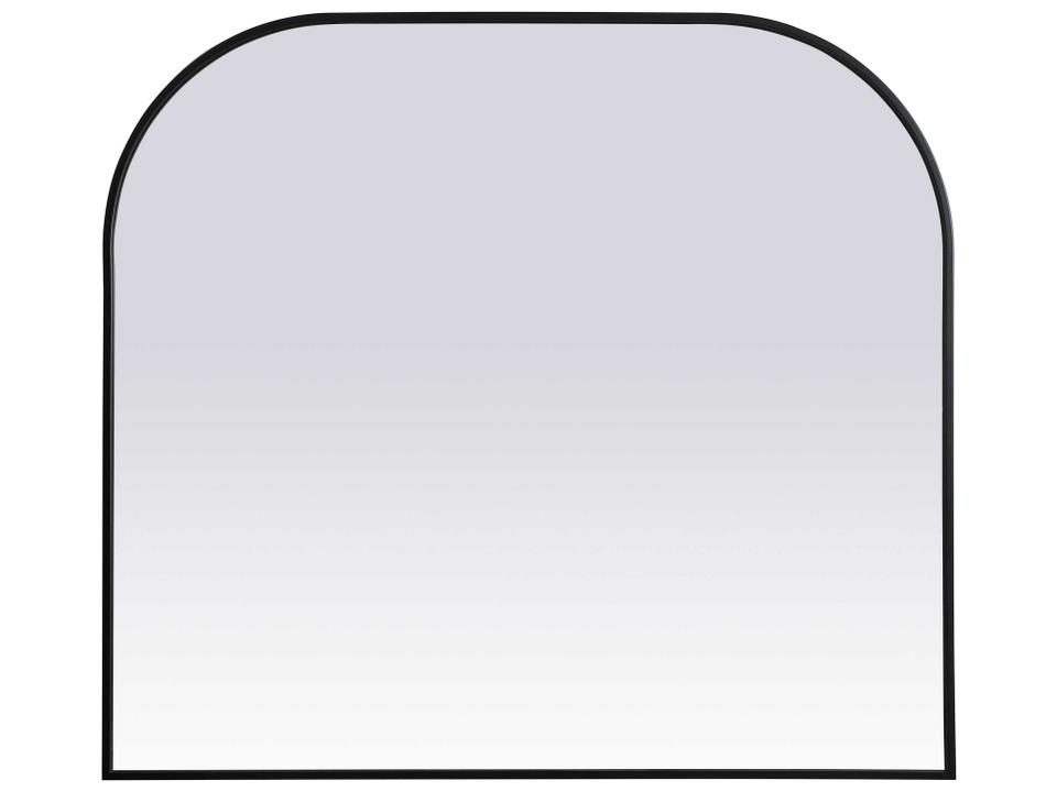 Blaire 42x38 Inch Modern Arch Wall Mirror in Black