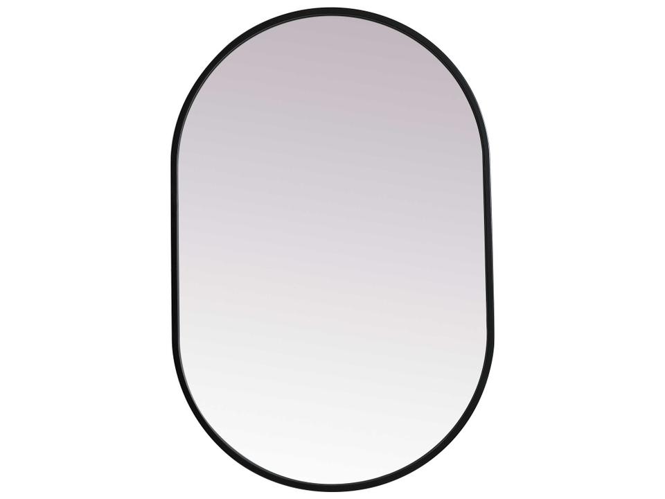 Asha 20 x 30 Inch Pill-Shaped Wall Mirror in Black