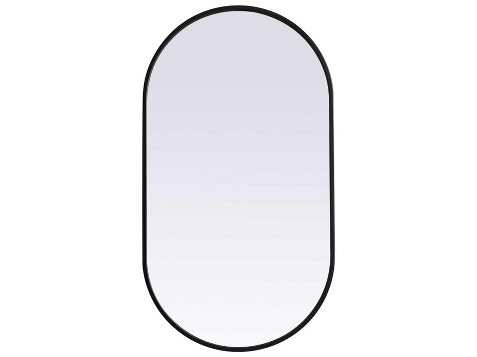 Asha Oval Wall Mirror in Black Metal Frame