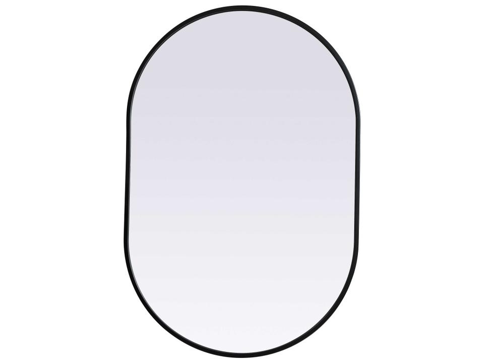 Asha 24 x 36 Inch Oval Wall Mirror in Black