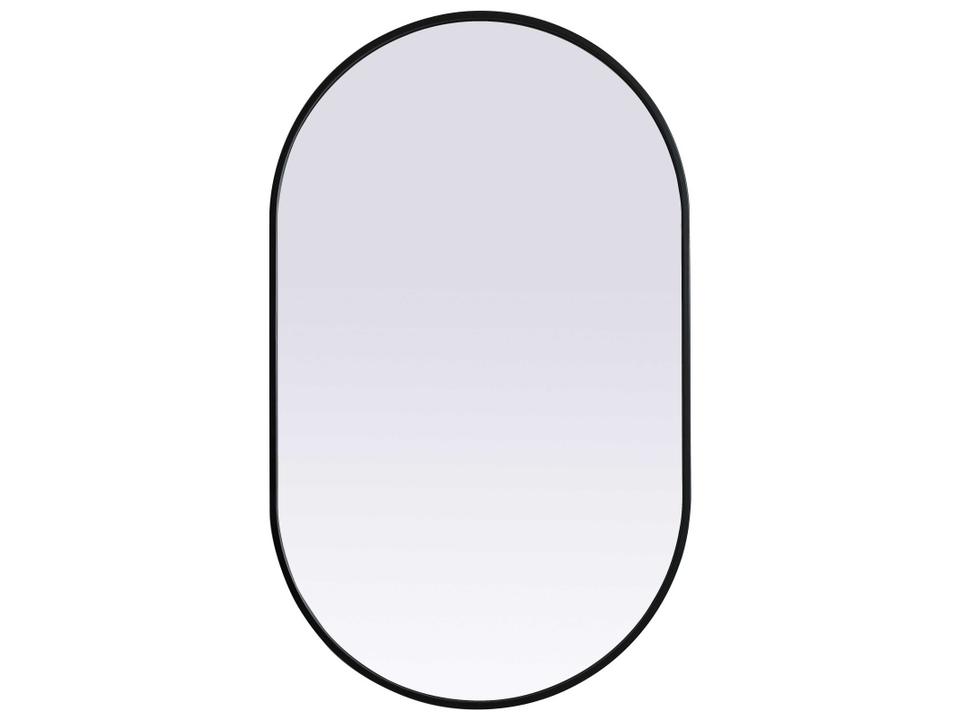 Asha Modern Oval Wall Mirror in Black Finish