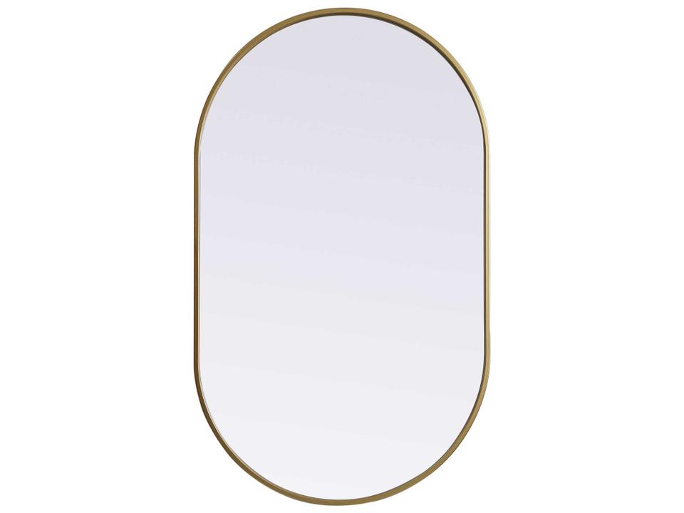 Asha Oval Wall Mirror with Metal Frame in Brass