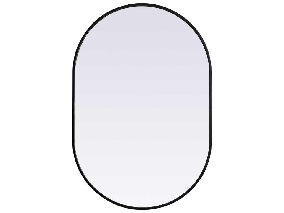 Asha Oval Wall Mirror in Black