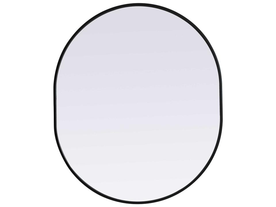 Asha Pill-Shaped Metal Frame Wall Mirror in Black