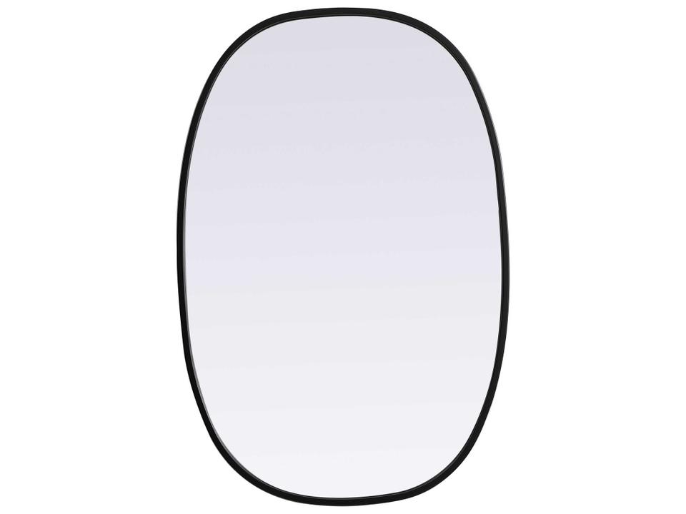 Brynn 20x30 Inch Metal Frame Oval Mirror in Black