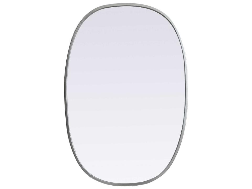 Brynn Oval Wall Mirror 20x30 Inch Silver Modern