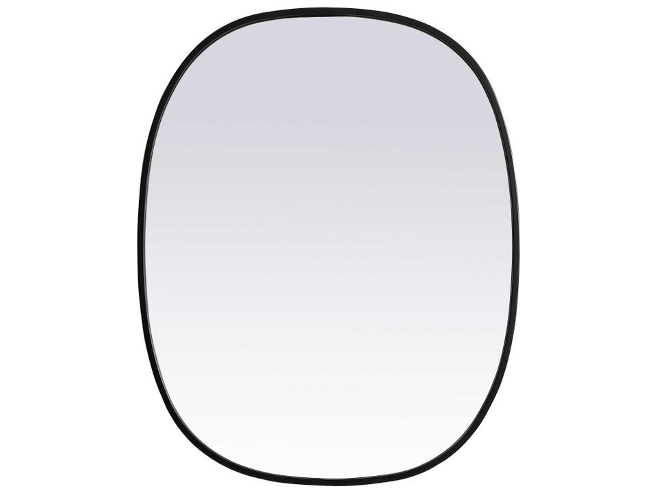 Brynn Oval Wall Mirror in Black Iron Frame