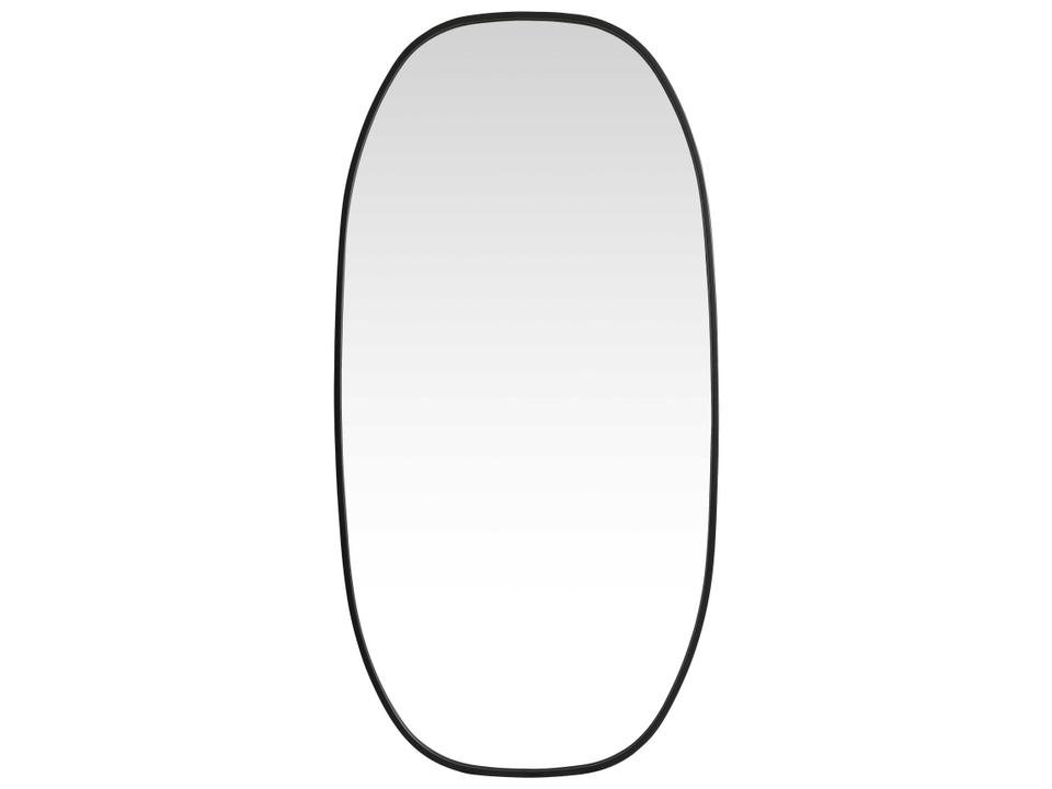 Brynn 24x48 Inch Metal Frame Oval Mirror in Black