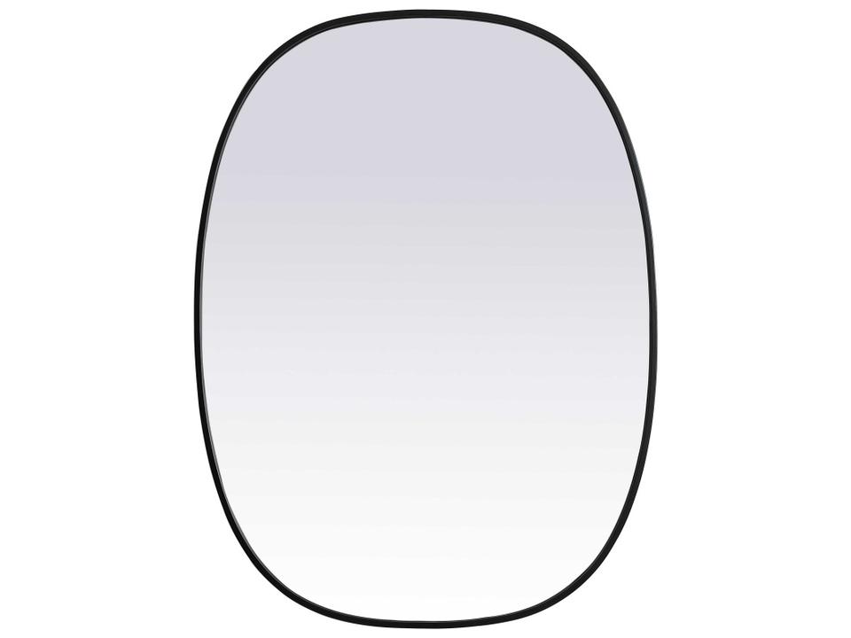 Brynn Oval Metal Frame Wall Mirror in Black