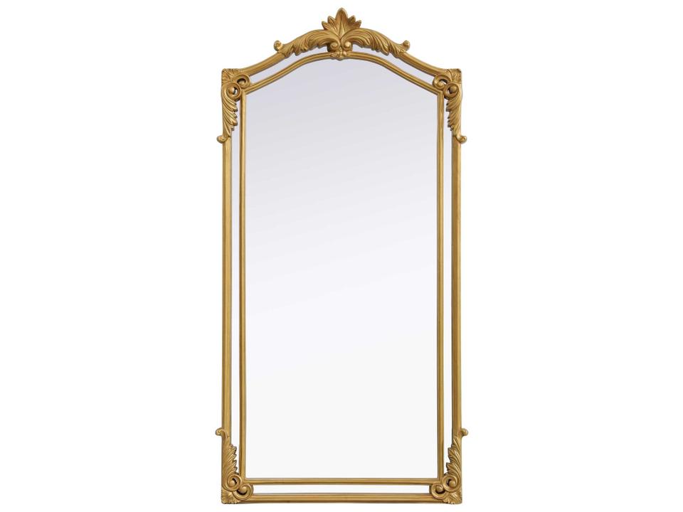 Madeline Distressed Gold Leaf Floor Mirror
