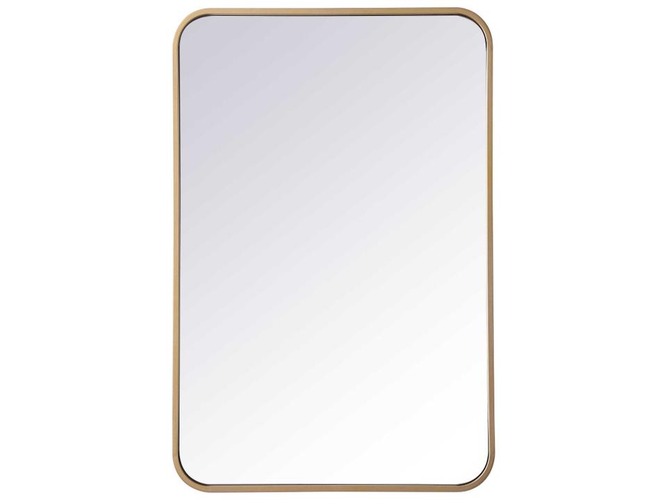 Evermore Soft Corner Rectangular Mirror in Brass