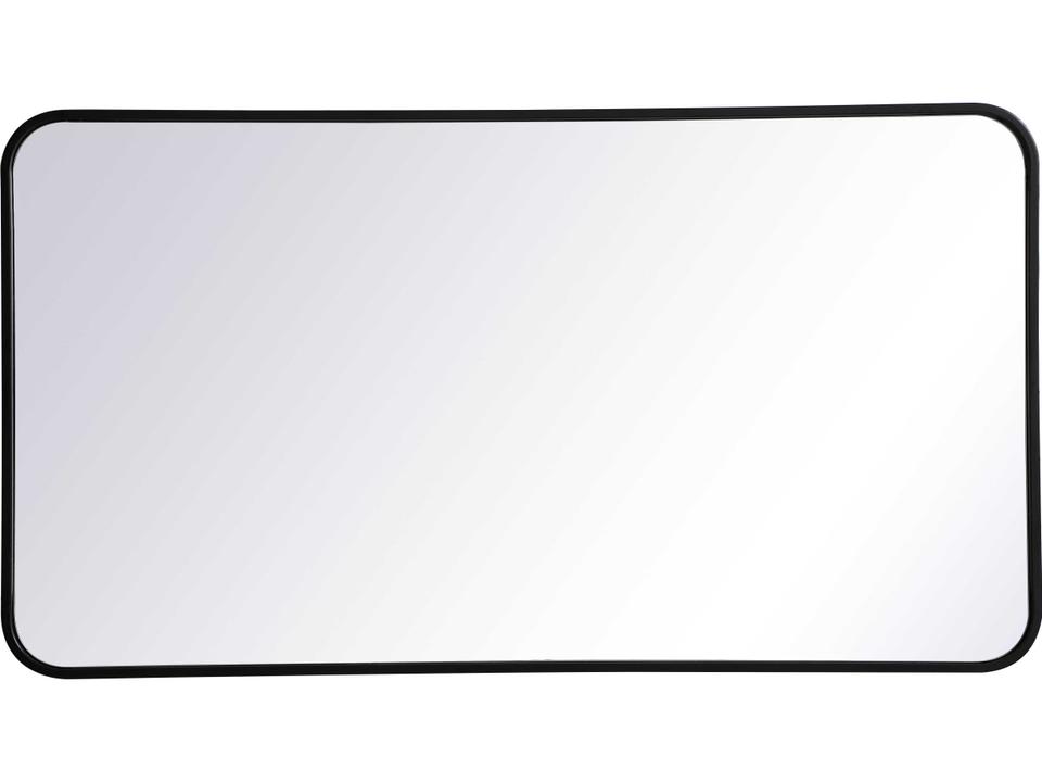 Evermore Rectangular Wall Mirror in Black with Thin Metal Frame