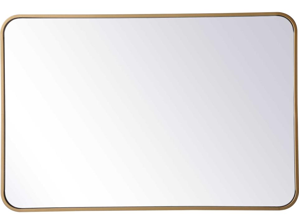 Evermore 24x36 Inch Rectangle Mirror in Brass