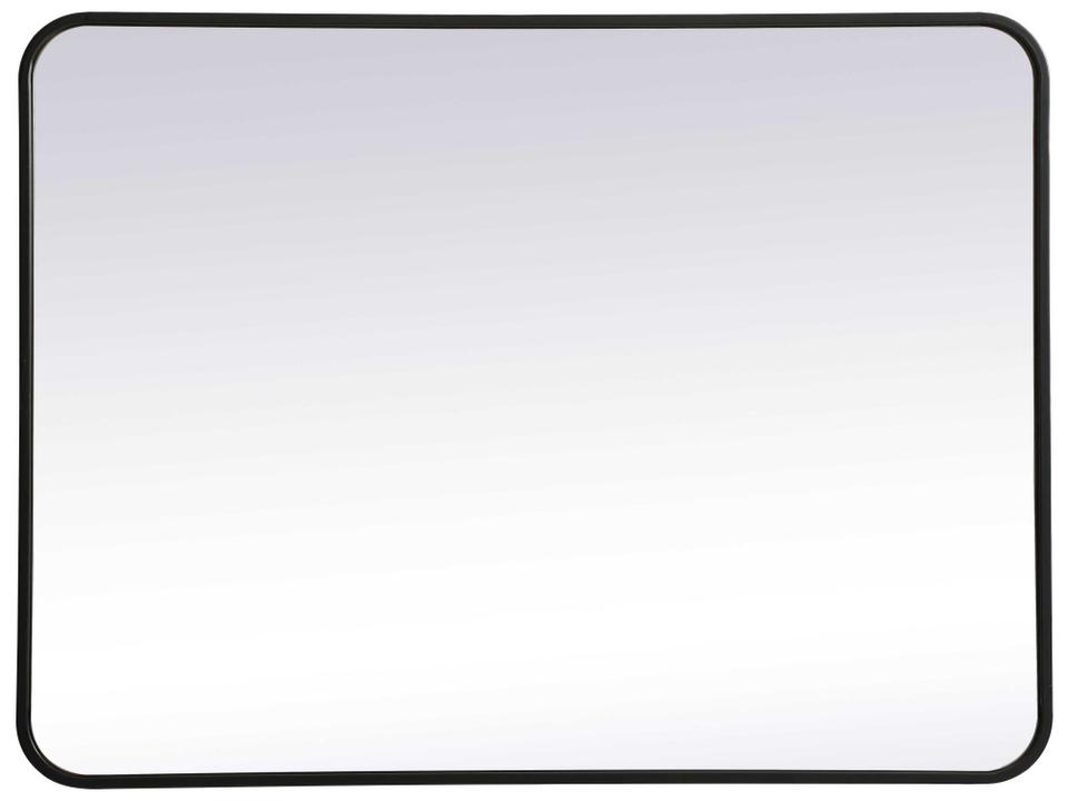 Rectangular Black Metal Wall Mirror