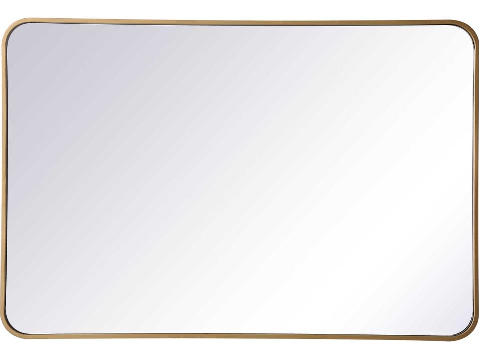 Evermore 27x40 Inch Rectangle Wall Mirror in Brass