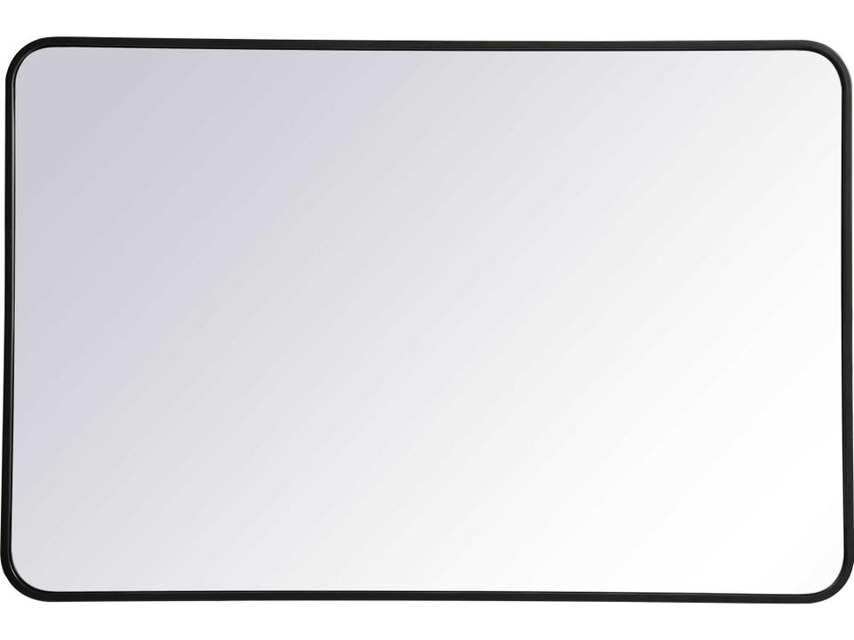 Evermore Soft Corner Rectangular Wall Mirror Black