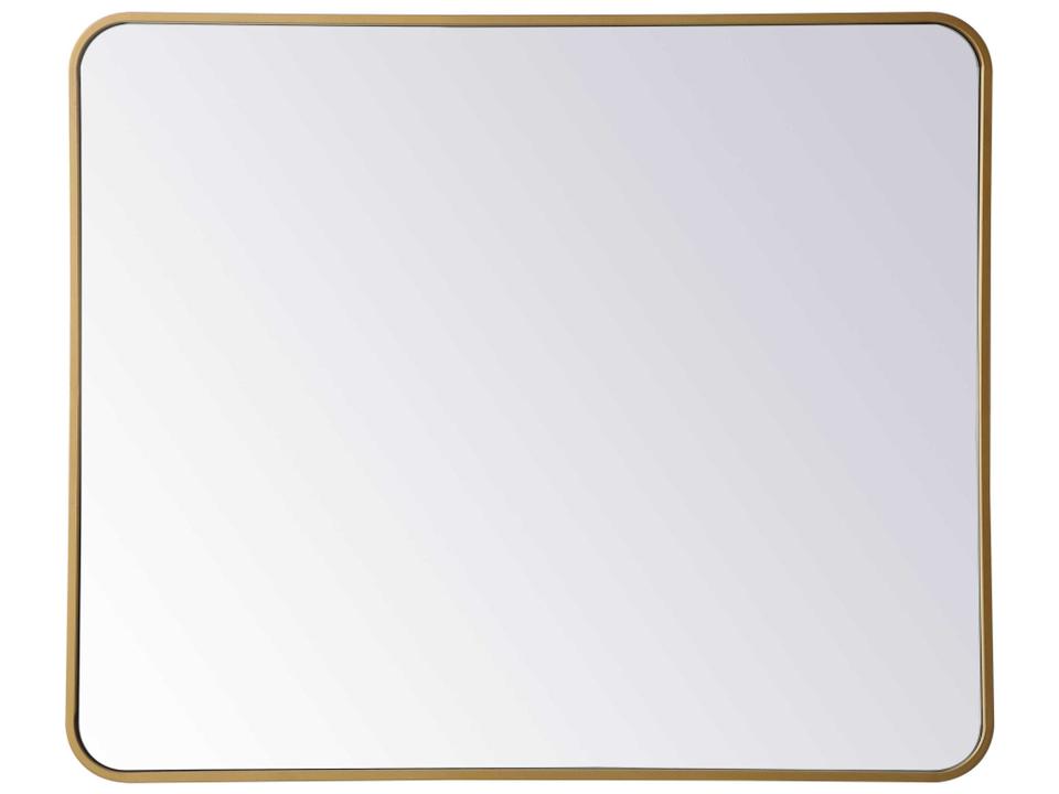 Evermore 30x36 Inch Rectangle Wall Mirror in Brass