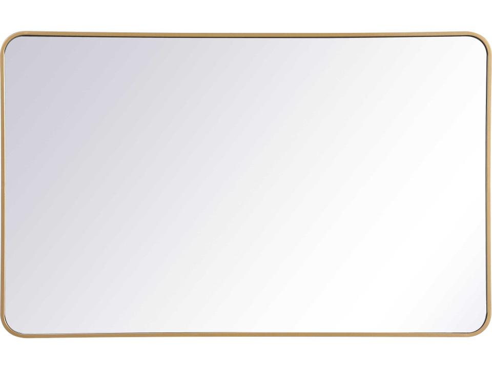 Evermore 30x48 Inch Rectangular Wall Mirror in Brass