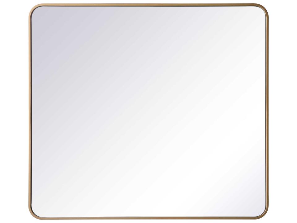 Evermore 36x40 Inch Rectangular Wall Mirror in Brass
