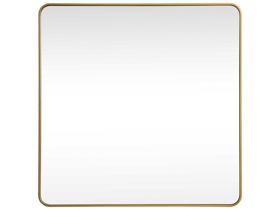 Evermore Square Wall Mirror in Brass