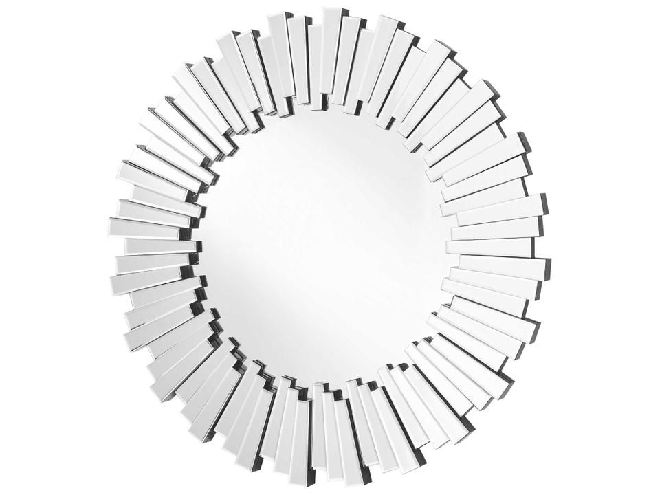 Sparkle 39.5 Inch Round Clear Wall Mirror with Beveled Edges