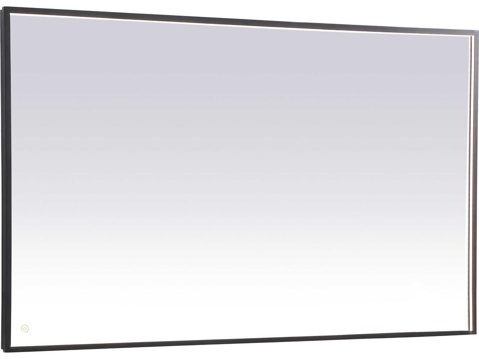 Pier Rectangular LED Mirror in Black with Adjustable Color Temperature