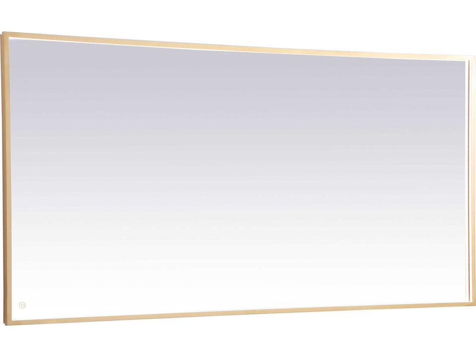 Pier Rectangular LED Wall Mirror in Brass