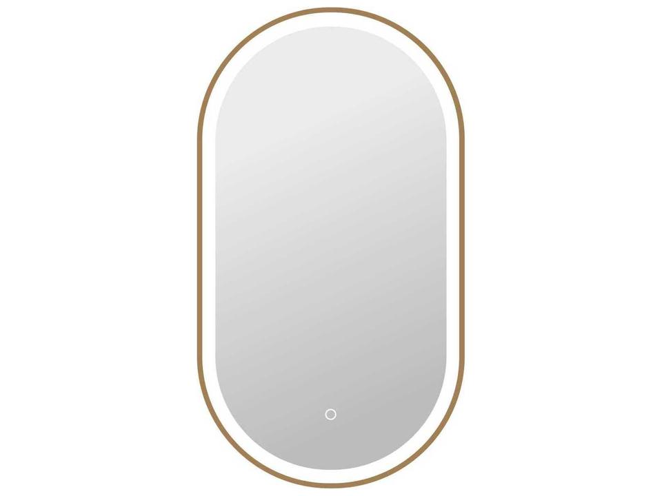 Harmoni Oval LED Front and Backlit Wall Mirror in Satin Gold