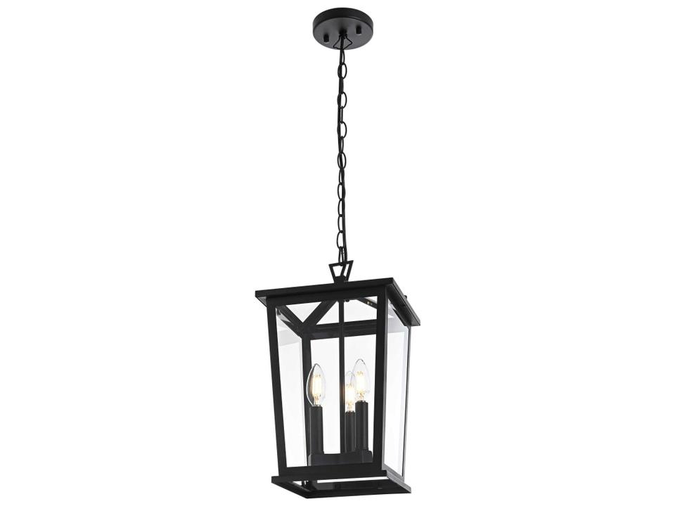 Cayman 3-Light Outdoor Hanging Light in Matte Black