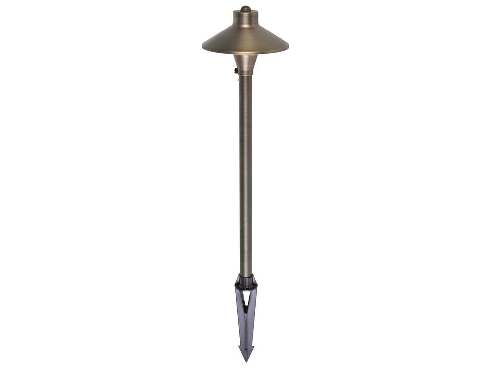 Chanterelle Outdoor Path Light in Antique Brass