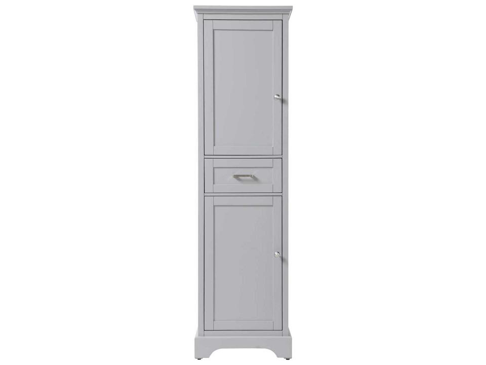 Americana 20-Inch Grey Rubberwood Bath Storage Cabinet with Soft-Close Drawer