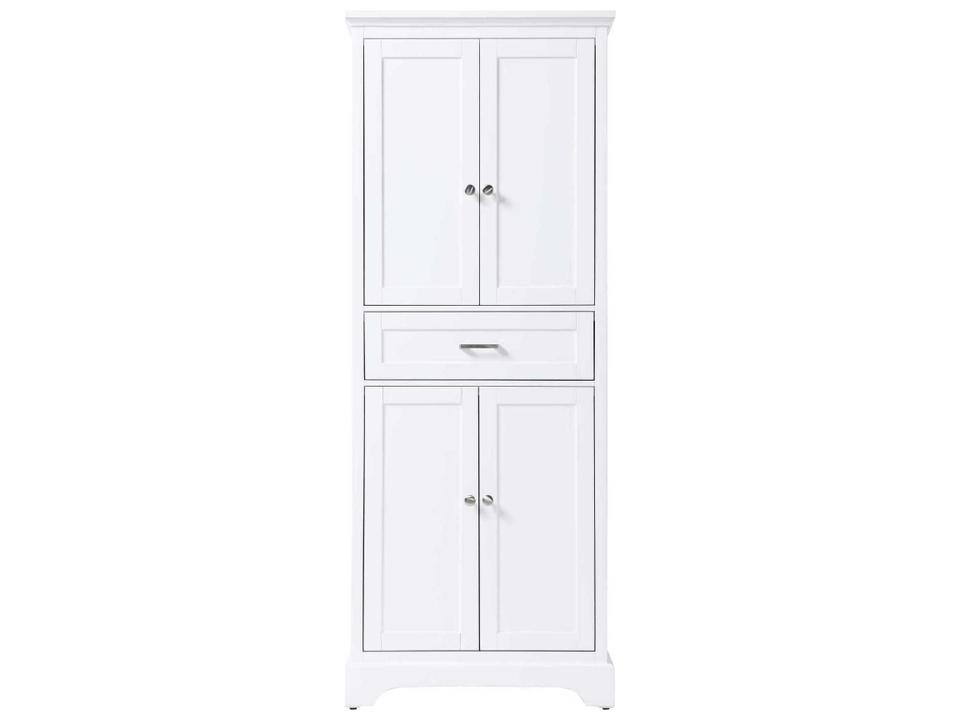 Americana White Rubberwood Bath Storage Cabinet Shaker Style