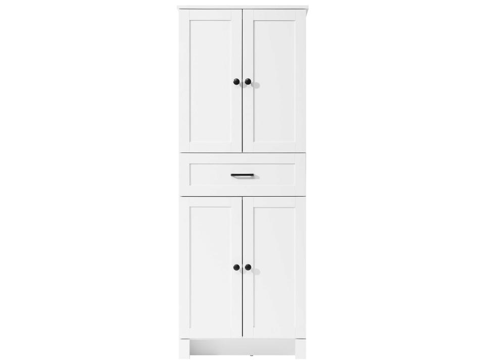 Soma 24-Inch White Bath Storage Cabinet with Soft-Closing Doors and Drawer