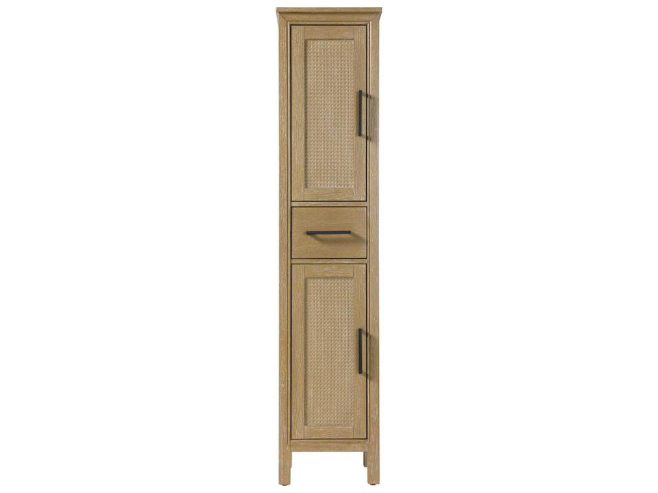 Alina 16-Inch Linen Oak Rubberwood Bath Storage Cabinet