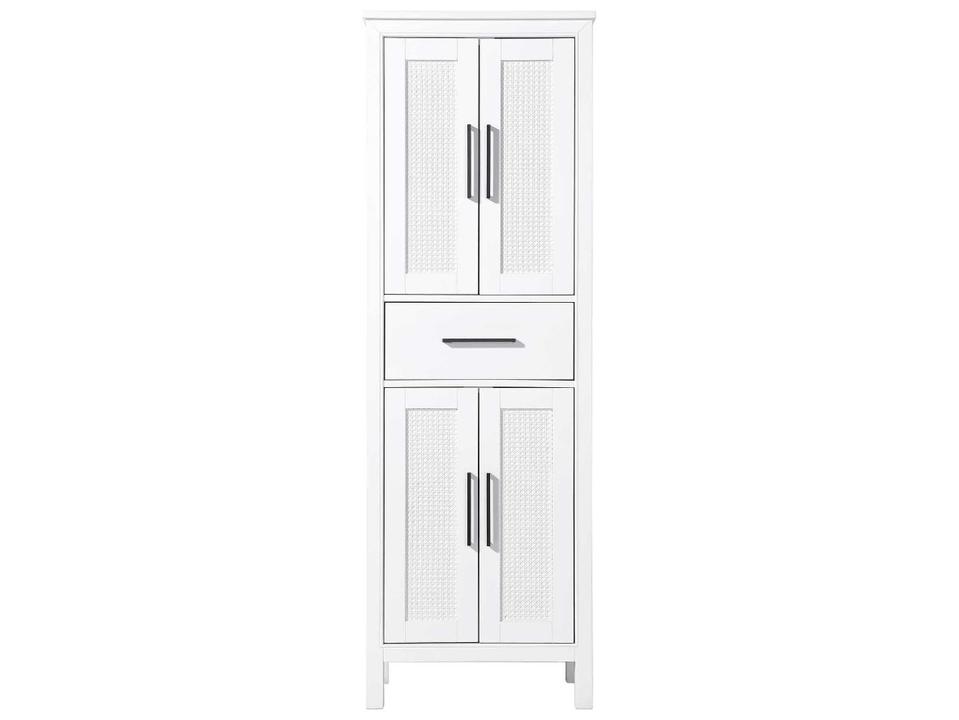 Alina White Rubberwood Bath Storage Cabinet