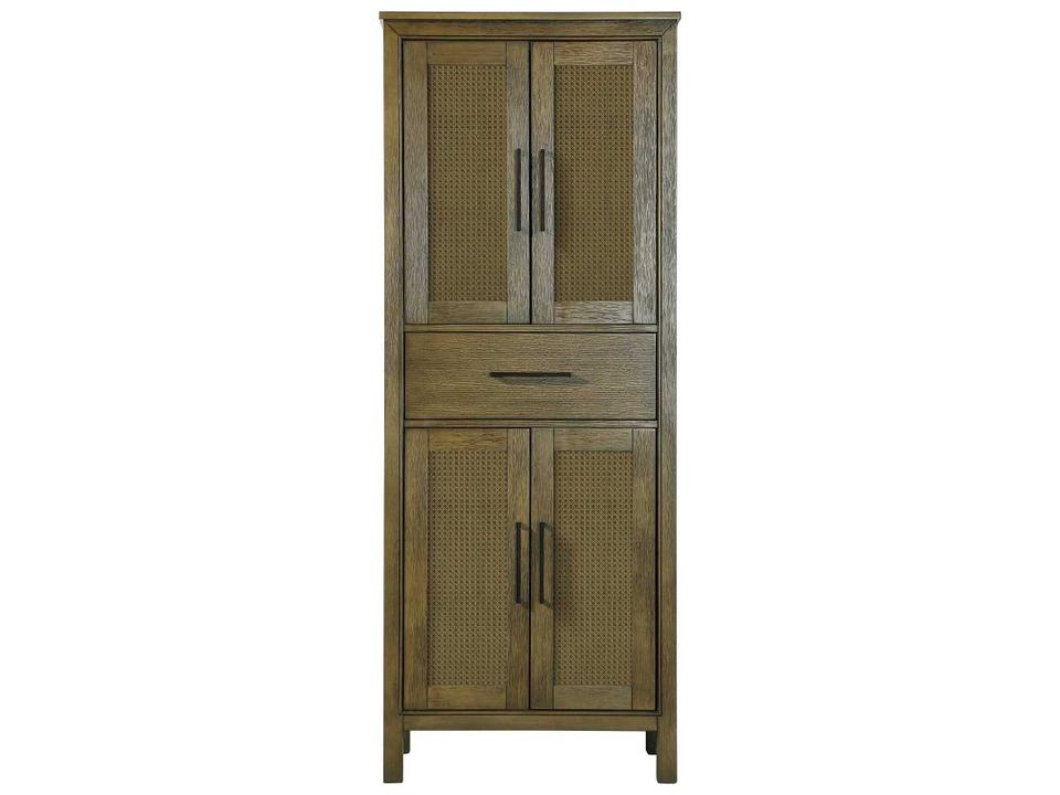 Alina Hazel Oak Brown Rubberwood Bath Storage Cabinet