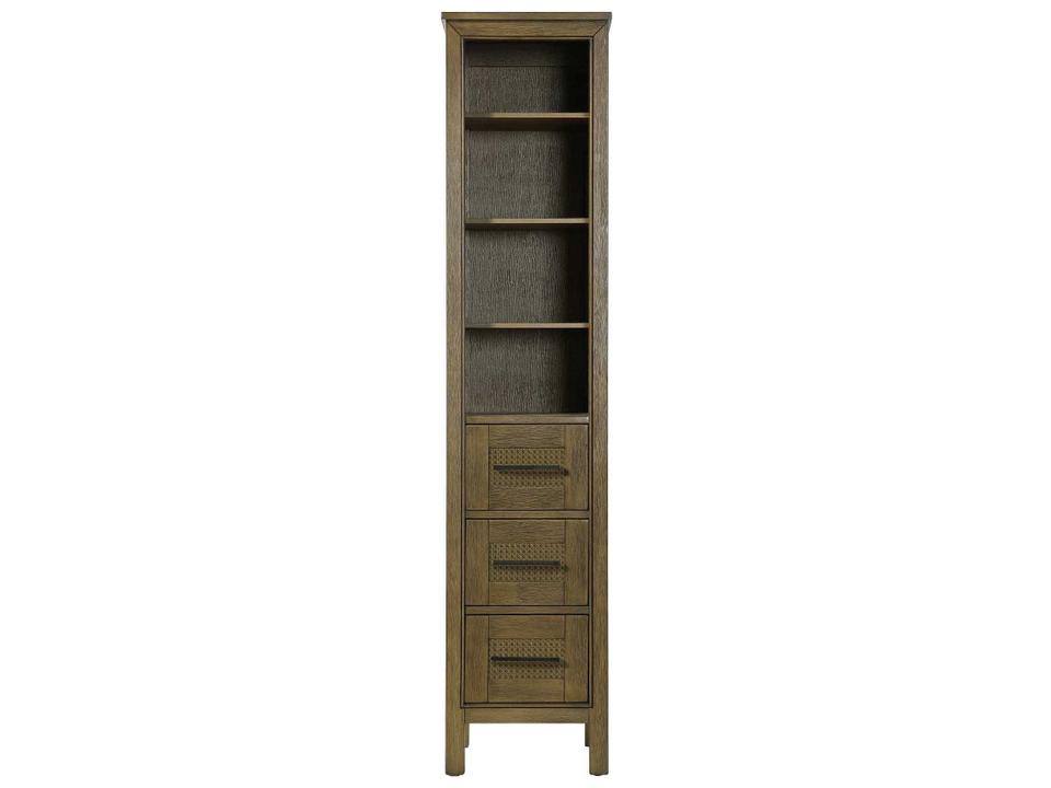 Alina Hazel Oak Rubberwood Open Shelving Bath Storage Cabinet