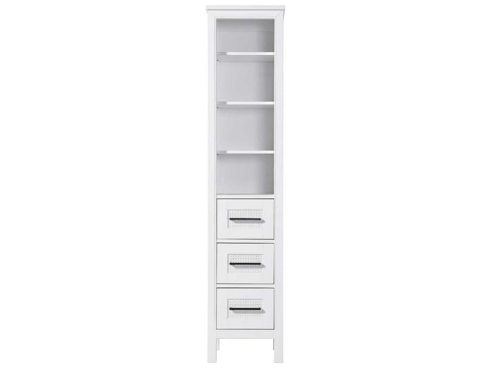 Alina White Rubberwood Open Shelving Bath Storage Cabinet