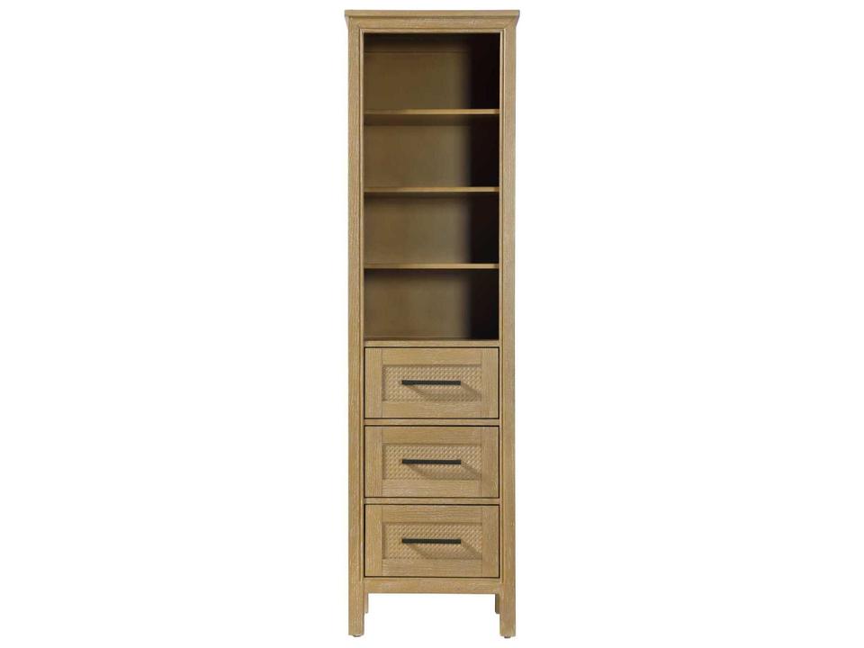Alina Linen Oak Brown Rubberwood Bath Storage Cabinet