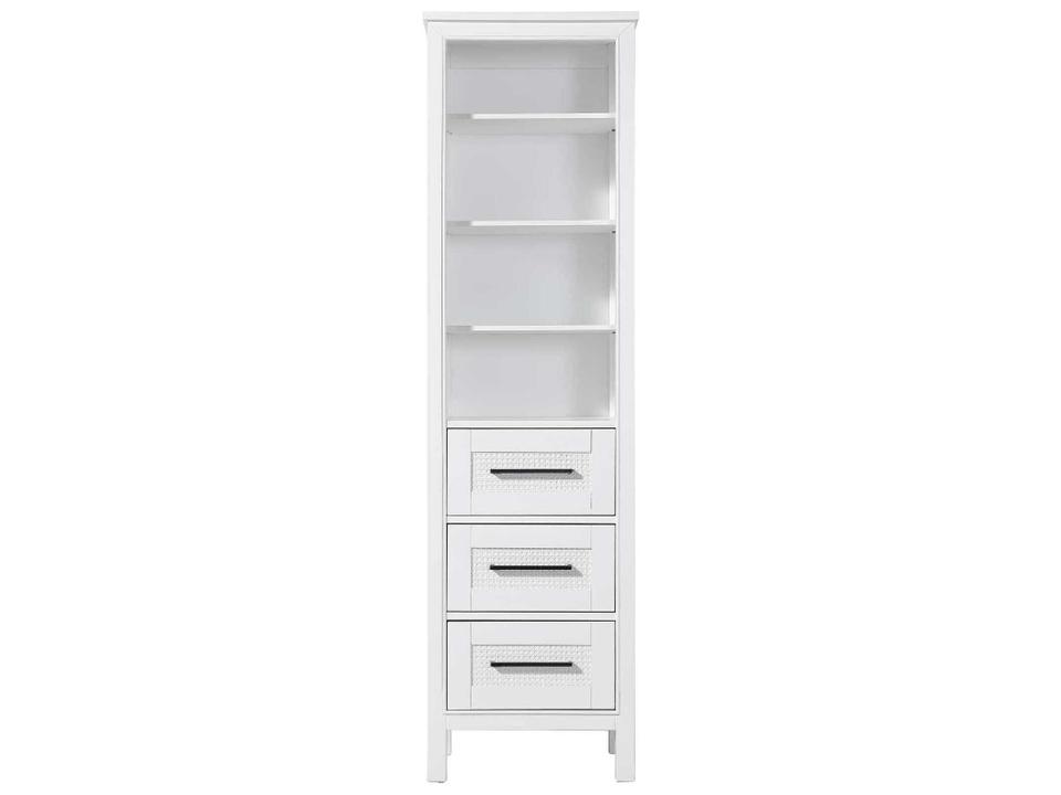 Alina 20-Inch White Rubberwood Open Shelving Bath Storage Cabinet