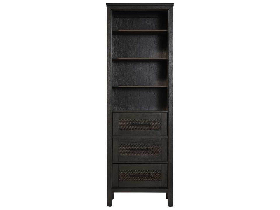 Alina 24-Inch Chocolate Oak Rubberwood Open Shelving Bath Storage Cabinet