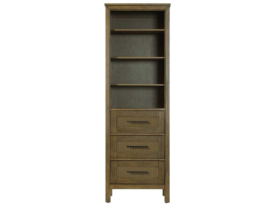 Alina Hazel Oak Rubberwood Open Shelving Bath Storage Cabinet