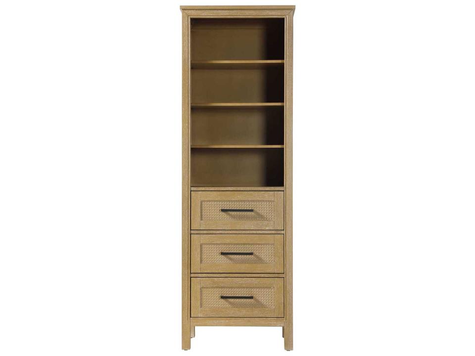 Alina 24-Inch Linen Oak Bath Storage Cabinet with Open Shelving