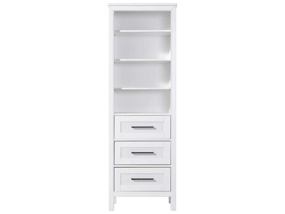 Alina White Rubberwood Open Shelving Bath Storage Cabinet