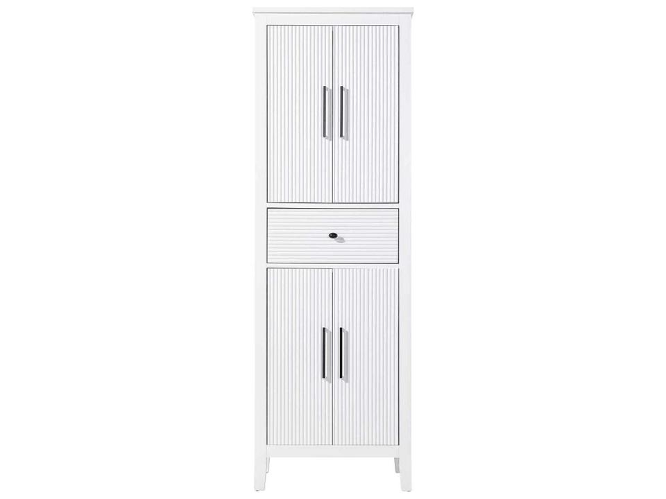 Blakely White Rubberwood Bath Storage Cabinet